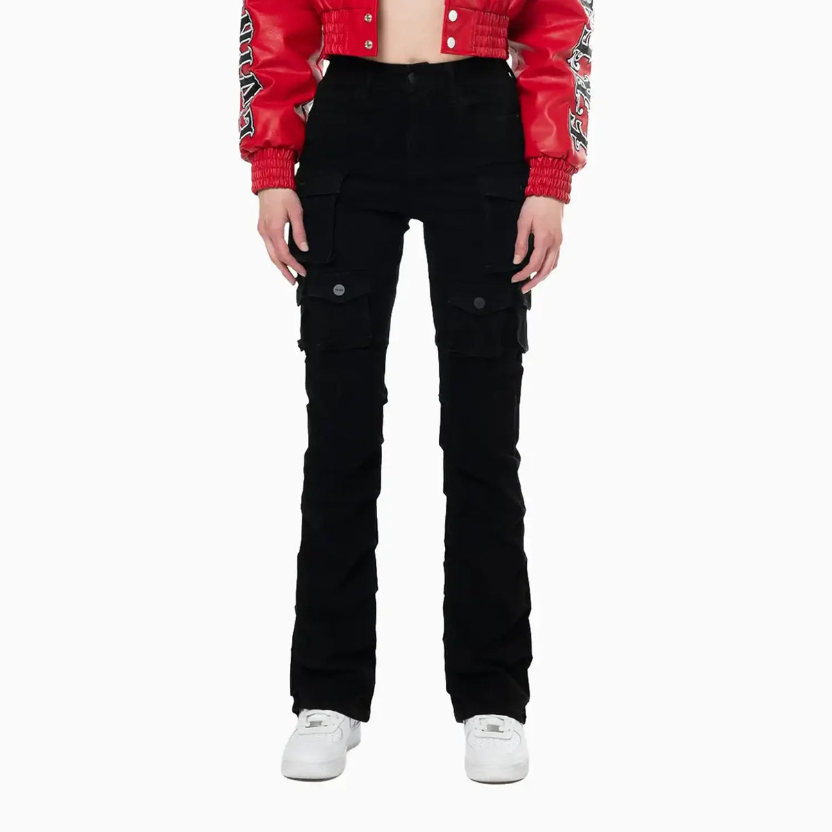 High Rise Flack Stack Smoke Rise Women's High Rise Cargo Stack Jean Pant