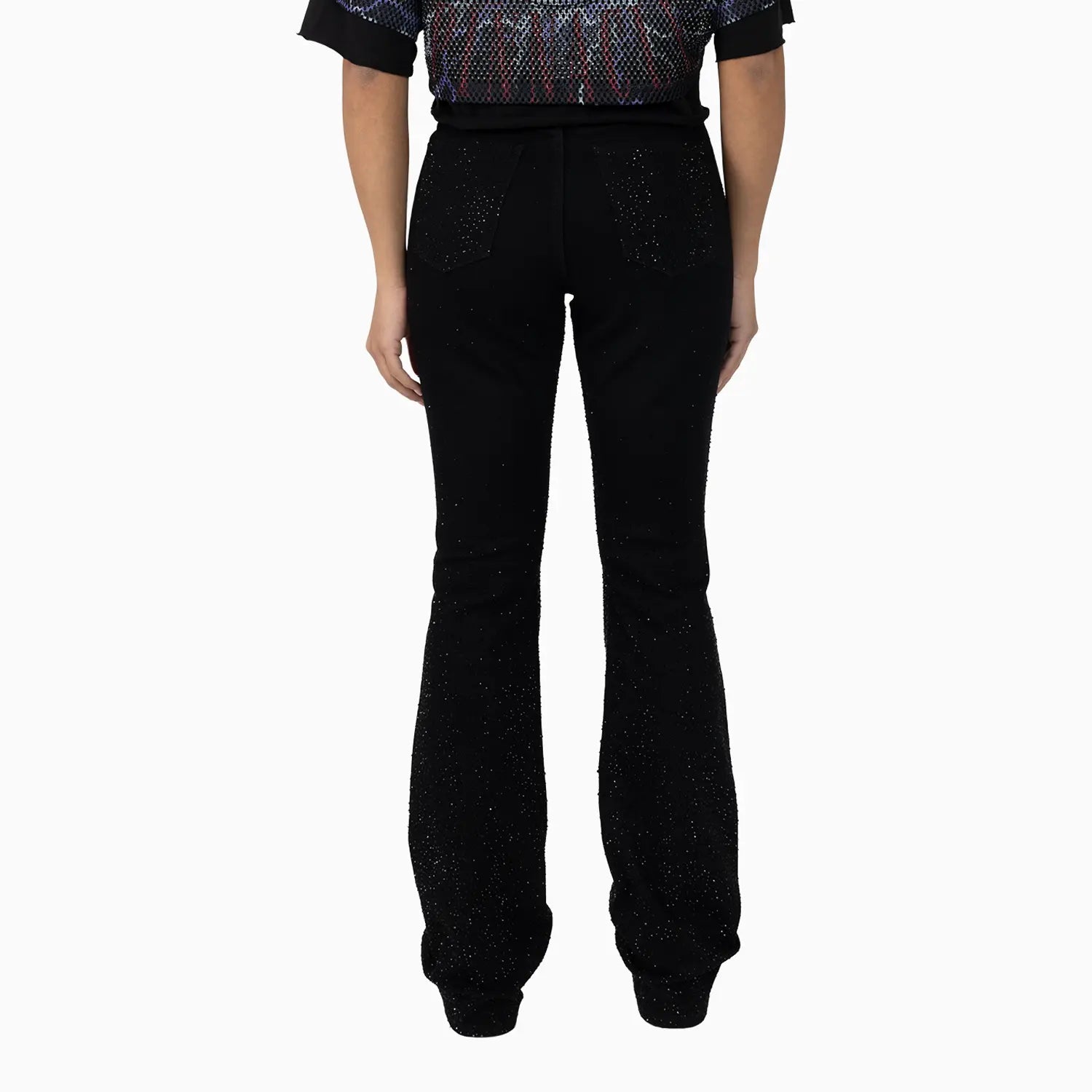 Women's High Rise Printed Wide Leg Jean Pant Smoke Rise - Tops and Bottoms USA