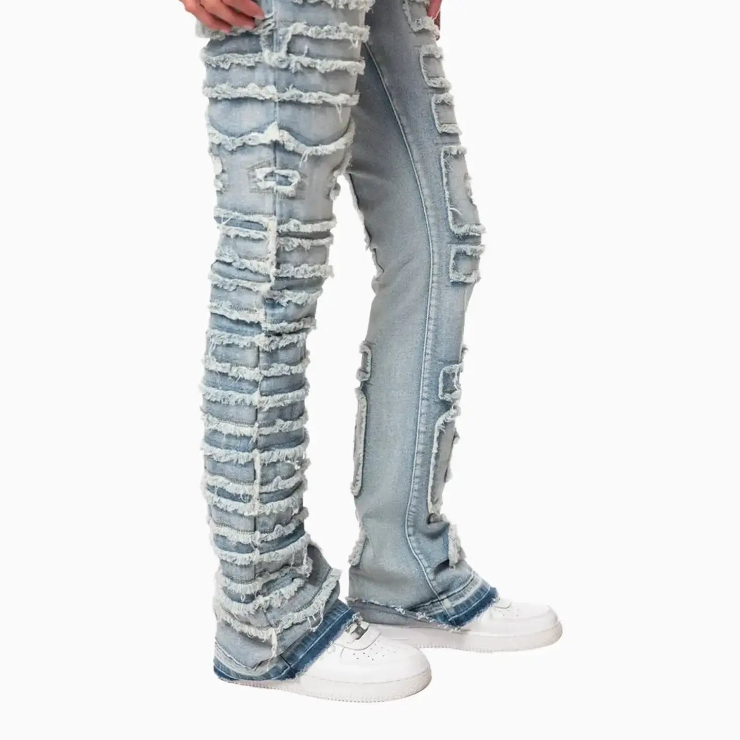 Women's High Rise Stacked Applique Jeans Pant Smoke Rise - Tops and Bottoms USA