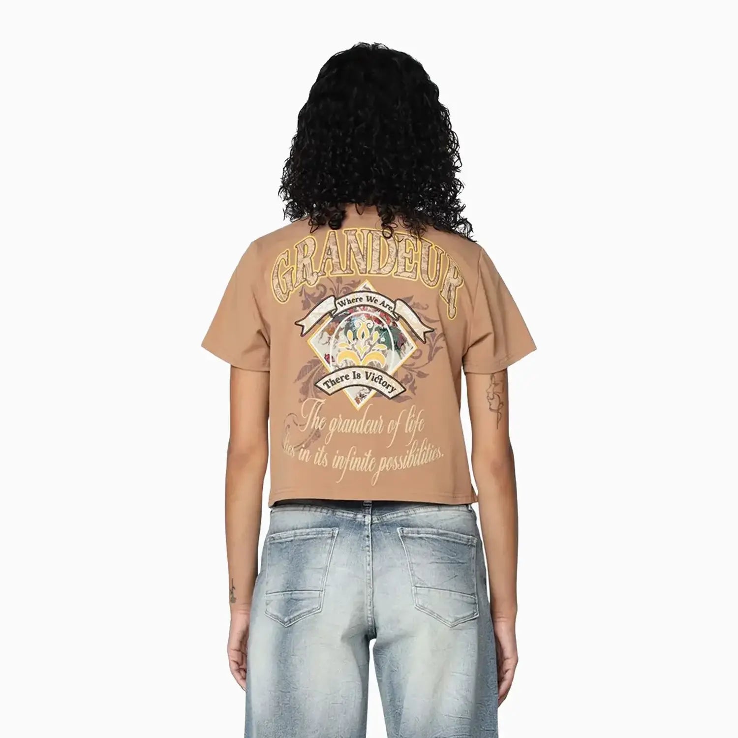 Women's Regular Fit Patch T-Shirt Smoke Rise - Tops and Bottoms USA