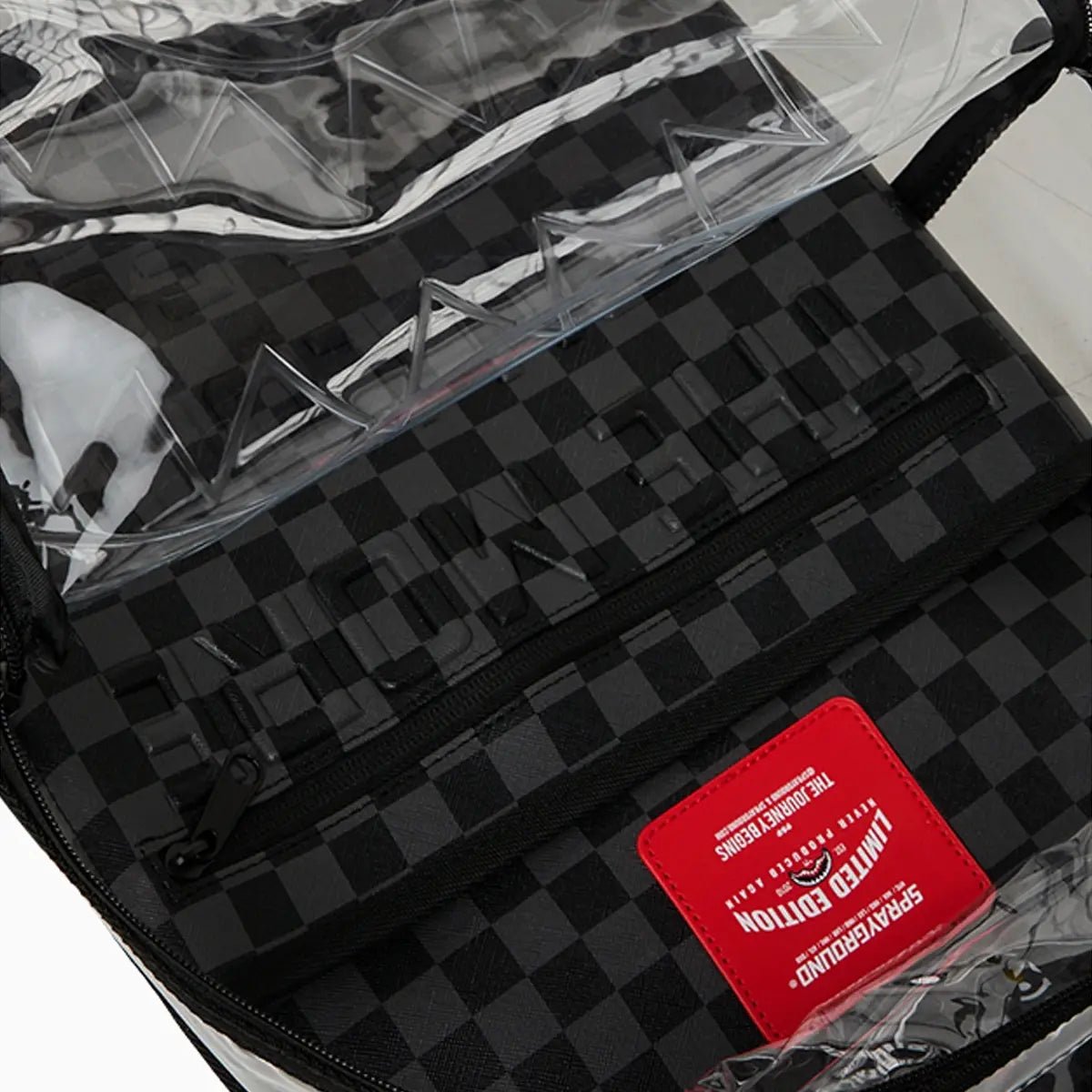 Clear Dlx Backpack Checked Out Sprayground - Tops and Bottoms USA