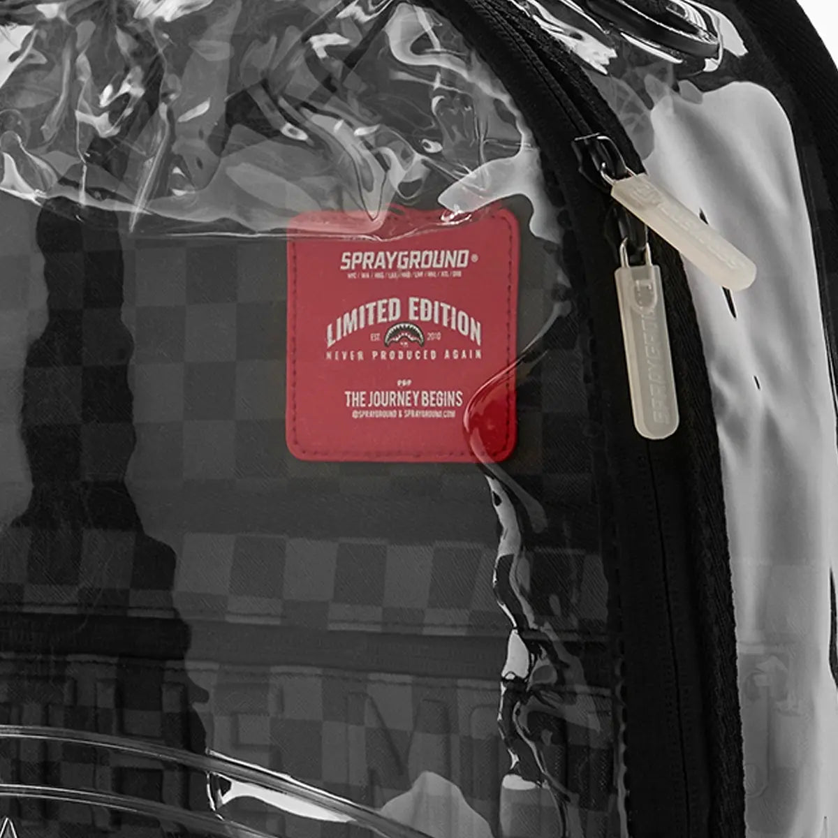 Clear Dlx Backpack Checked Out Sprayground - Tops and Bottoms USA