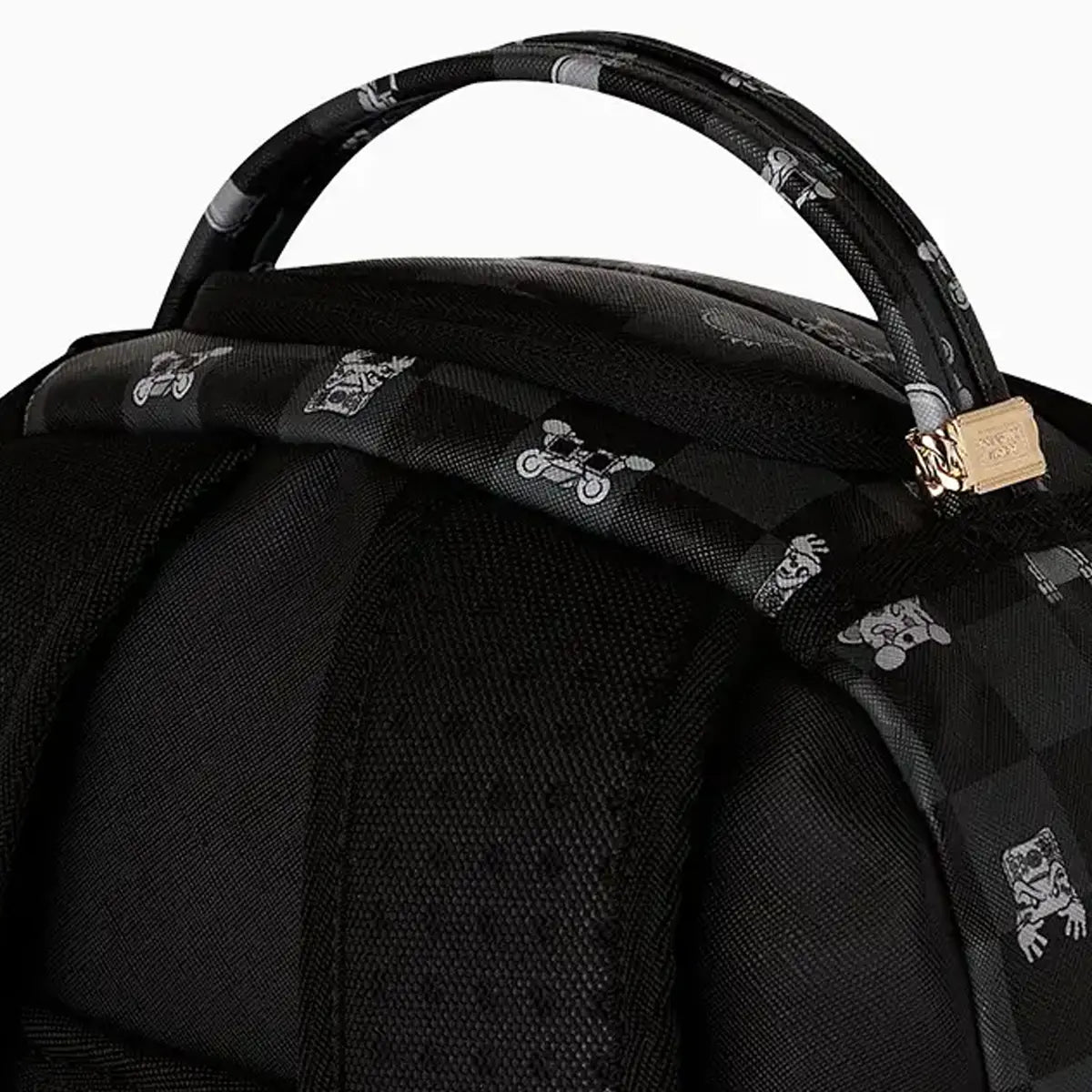 Sprayground Gray Peeking Character Check Backpack