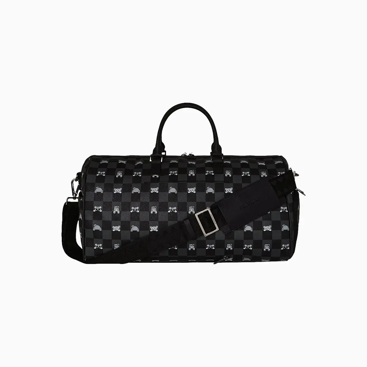 Gray Peeking Character Check Duffle