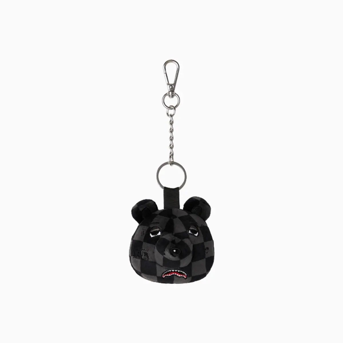 Grey Checker Bear Head Keychain Sprayground - Tops and Bottoms USA