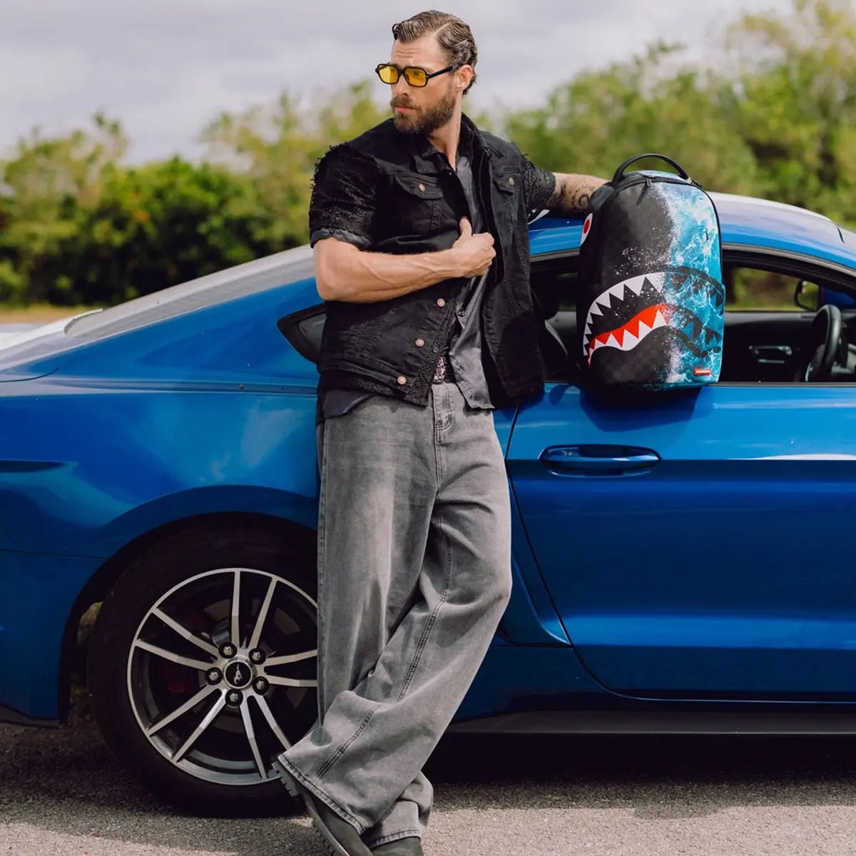 High Tide Sharks In Paris Backpack Sprayground - Tops and Bottoms USA
