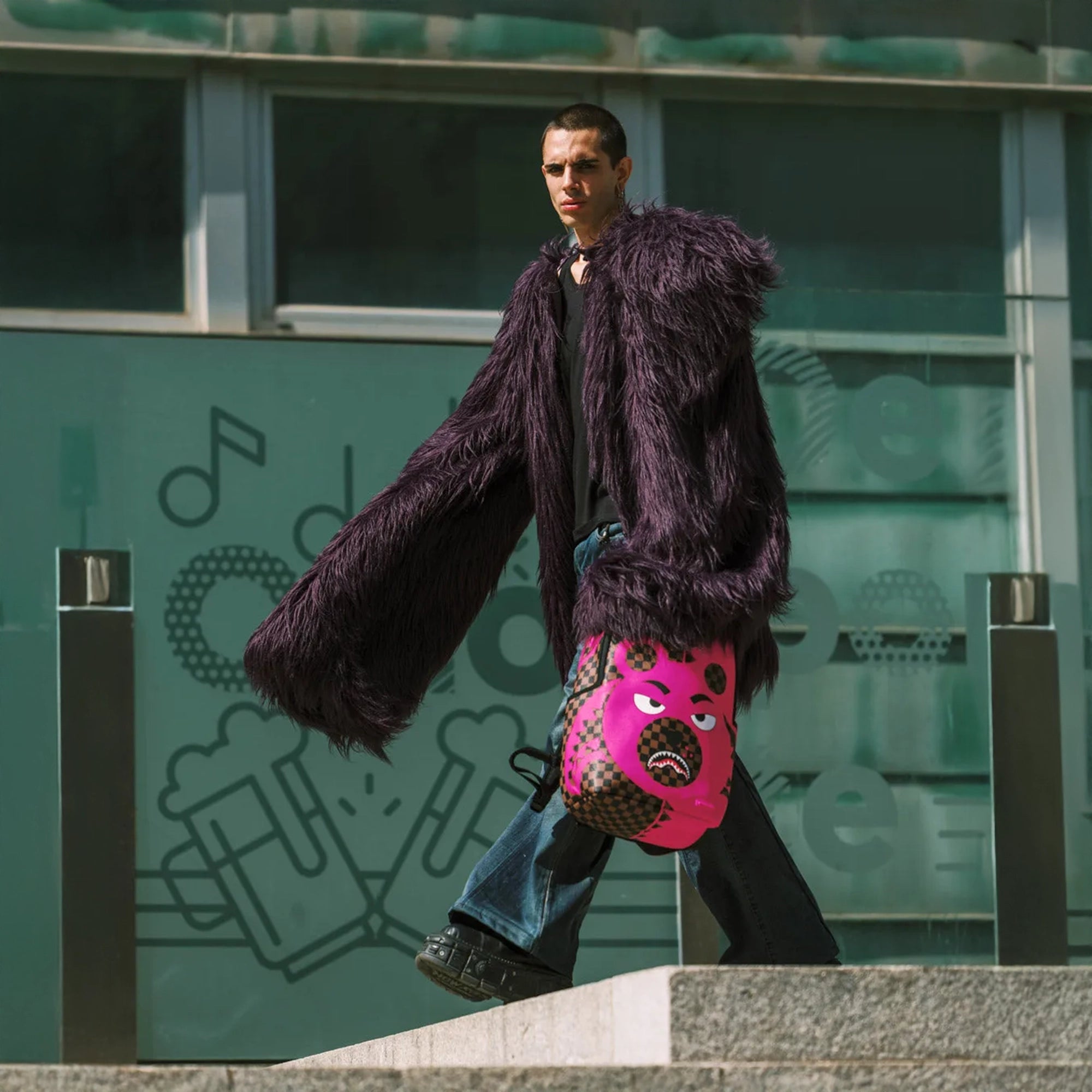 Pink Money Bear Dlxsv Backpack Sprayground - Tops and Bottoms USA