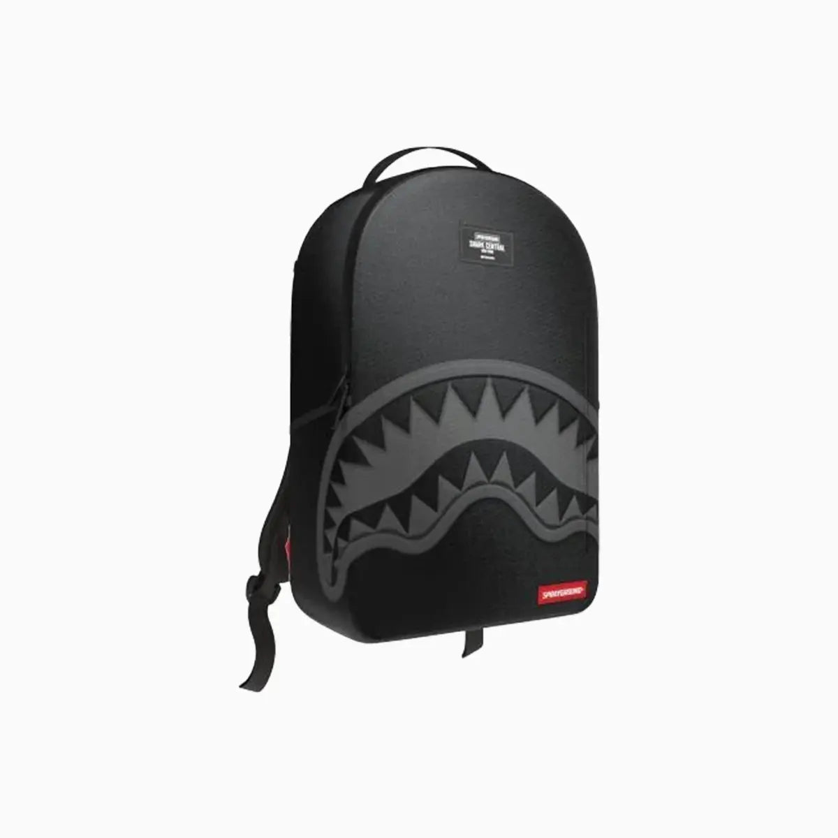 Shark Central Black Nylon Gray Embossed Backpack Sprayground - Tops and Bottoms USA