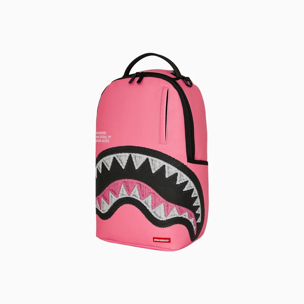 Shark Central Pink Embroidered Shark Backpack Sprayground - Tops and Bottoms USA