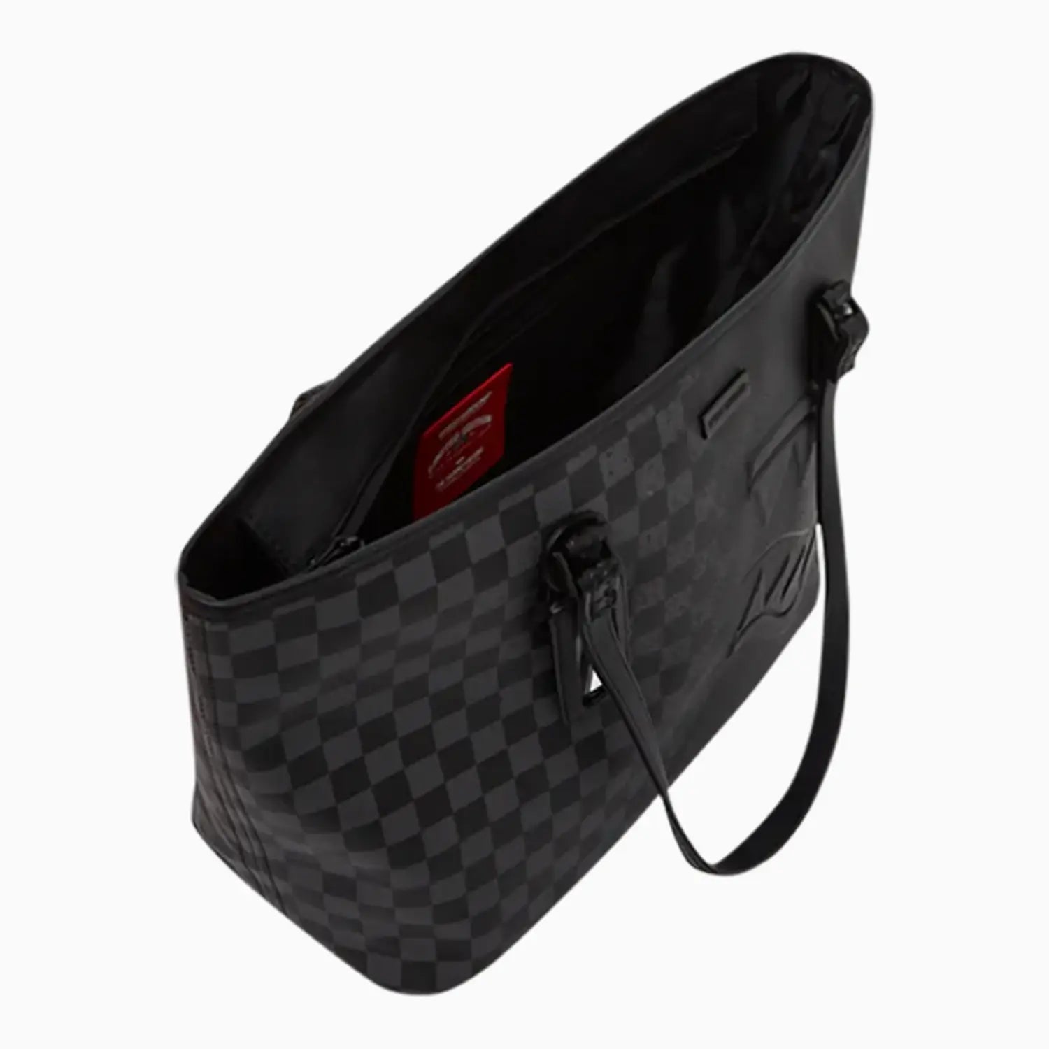 sprayground-womens-spritz-grey-check-tote-hand-bag-t6862