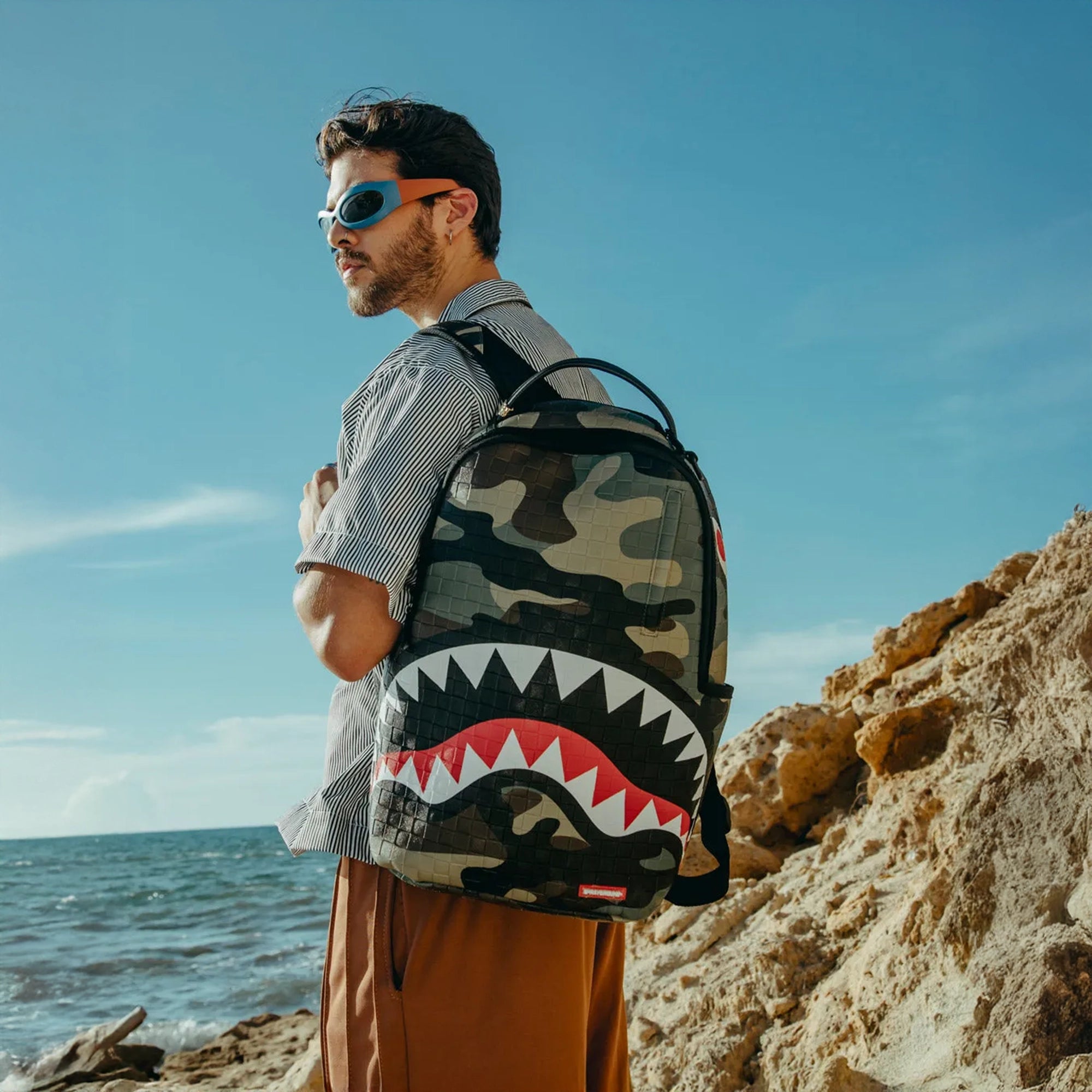 Woodland Camo Check Backpack Sprayground - Tops and Bottoms USA