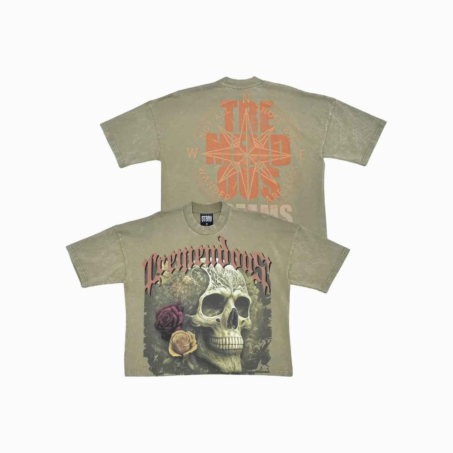 Men's Wide Crop Fit Drop Shoulders T-Shirt Stray - Tops and Bottoms USA