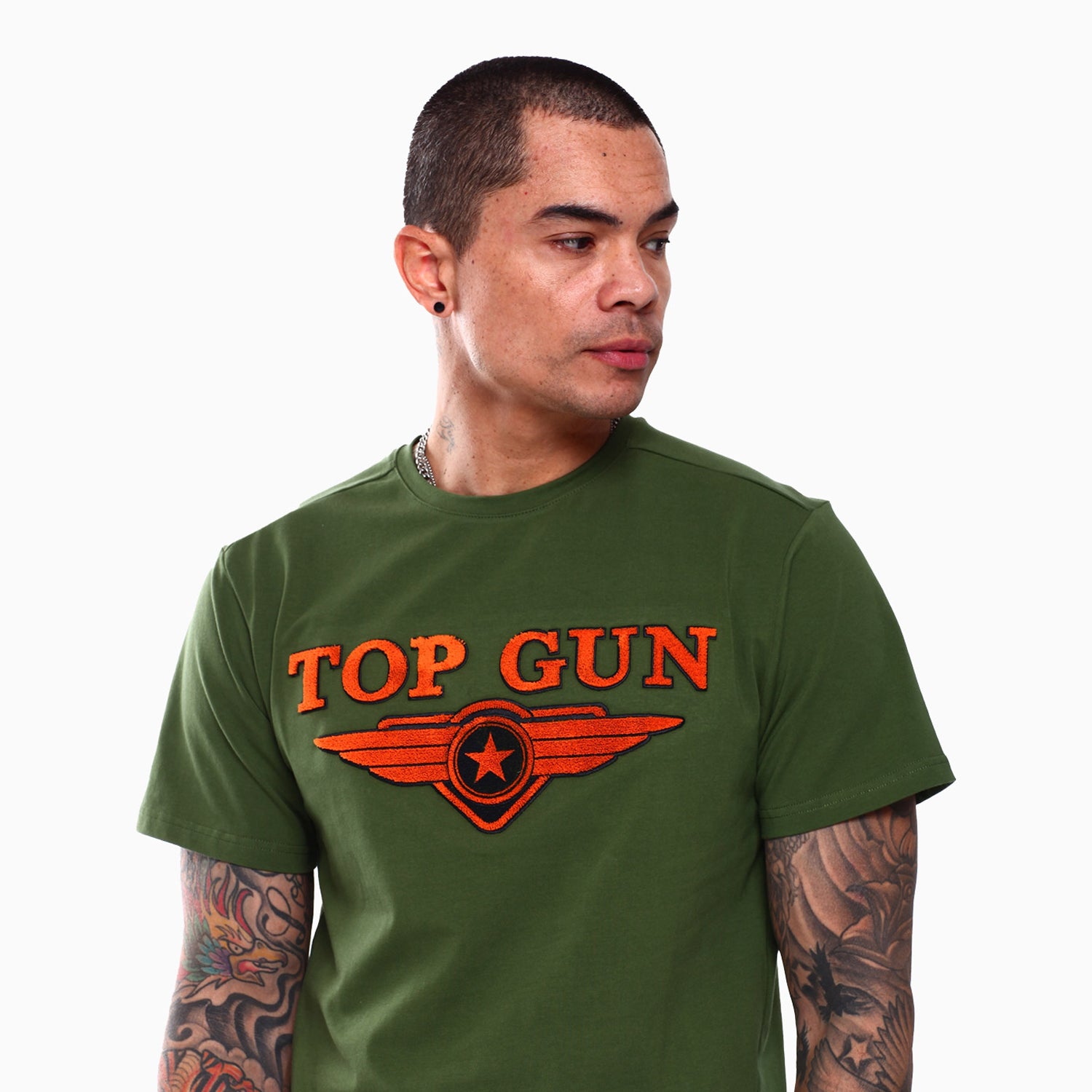 top-gun-mens-embroidered-logo-t-shirt-and-shorts-outfit-tgm2301-green