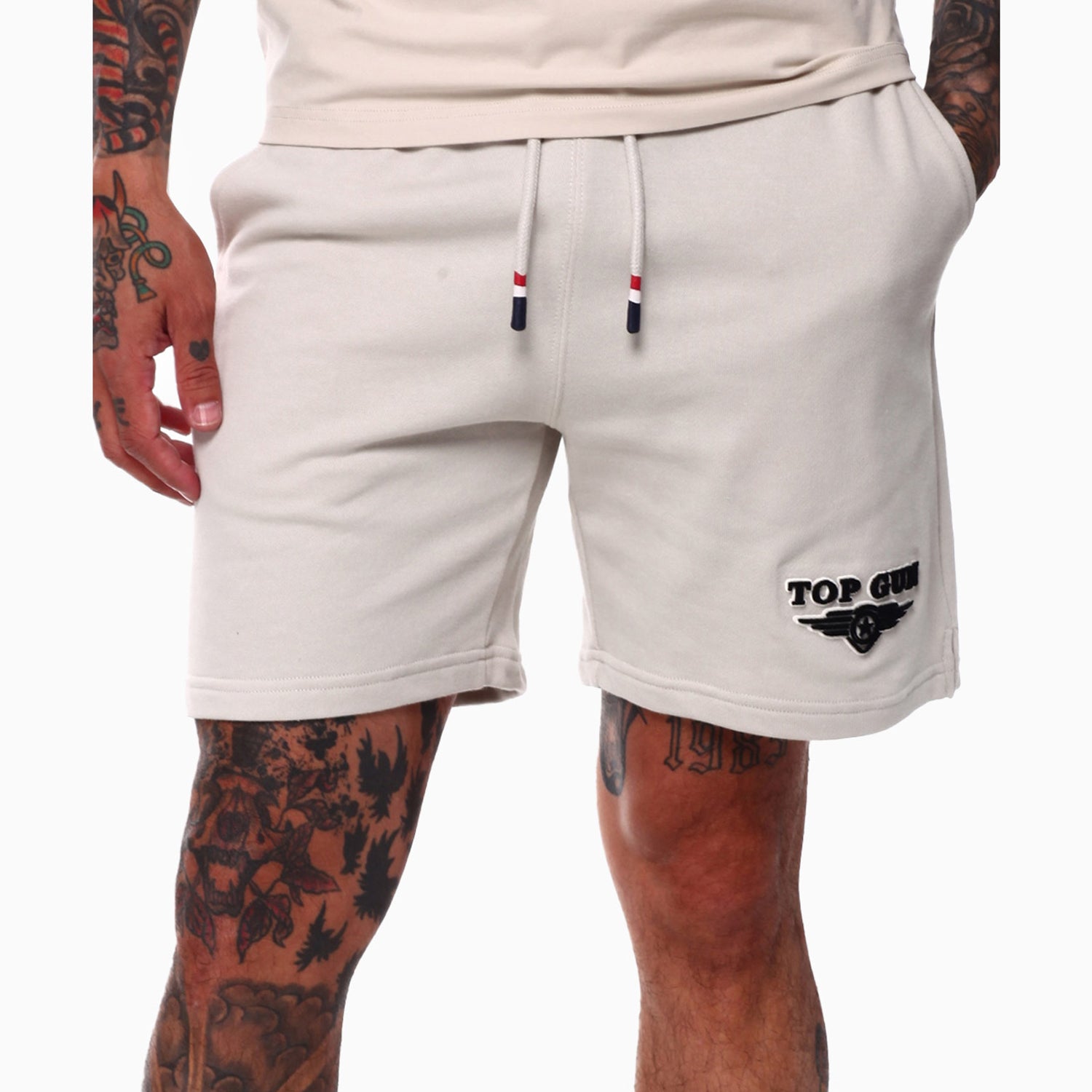 top-gun-mens-embroidered-logo-t-shirt-and-shorts-outfit-tgm2301-grey-tgp2300-grey