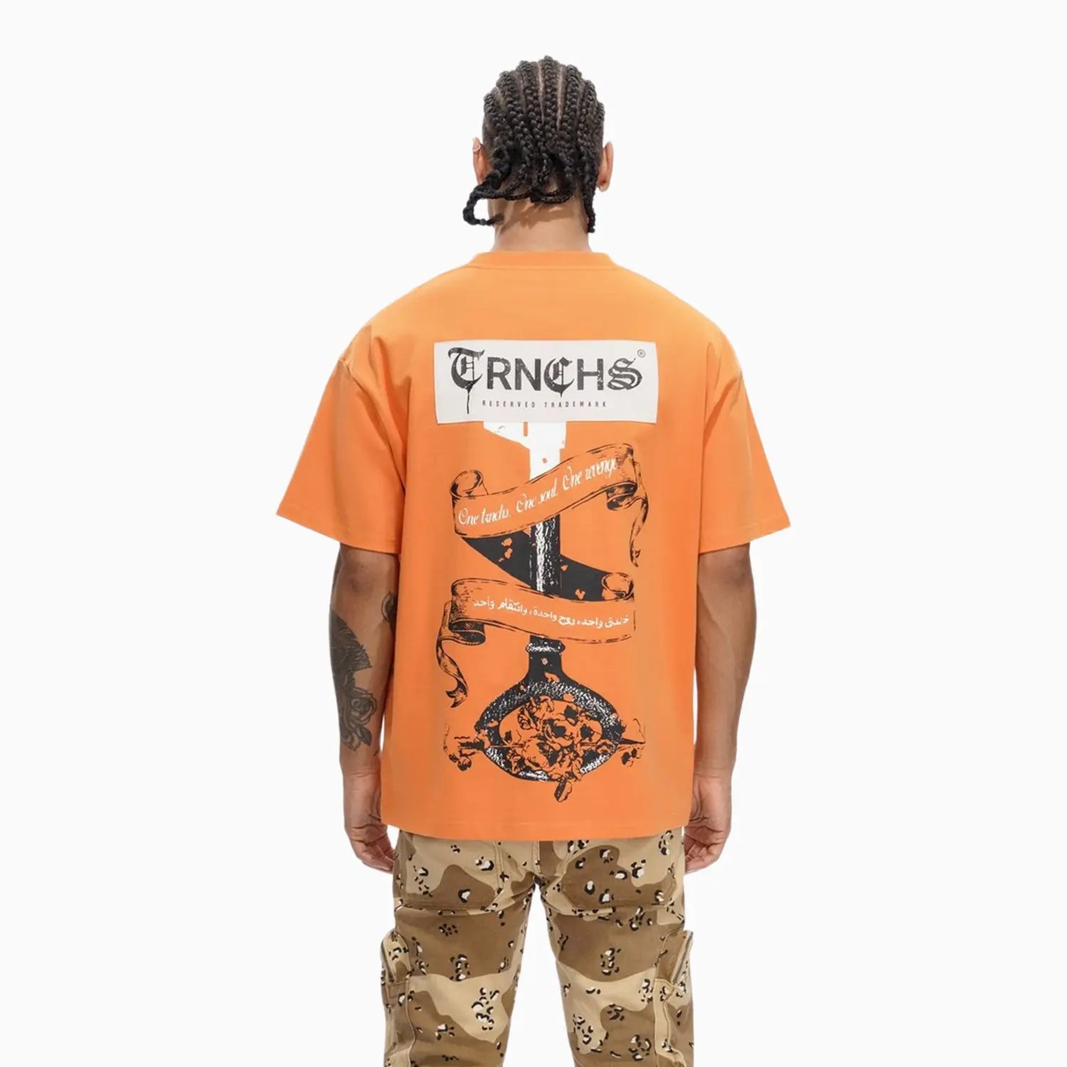 Men's Key To War Orange T-Shirt Trnchs - Tops and Bottoms USA