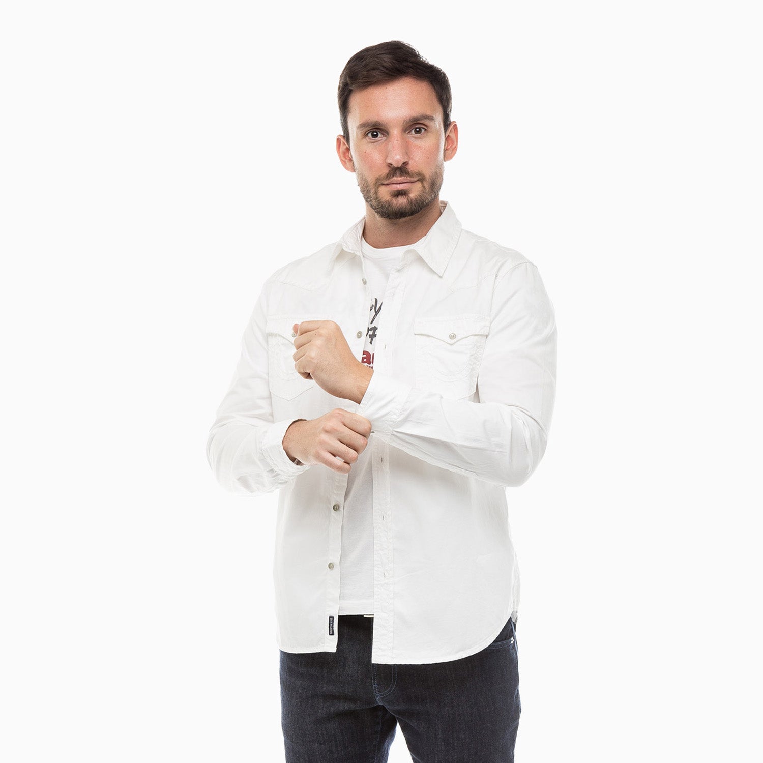 True Religion Men's Jake Washed Down Western Shirt True Religion Men's Jake Washed Down Western Shirt