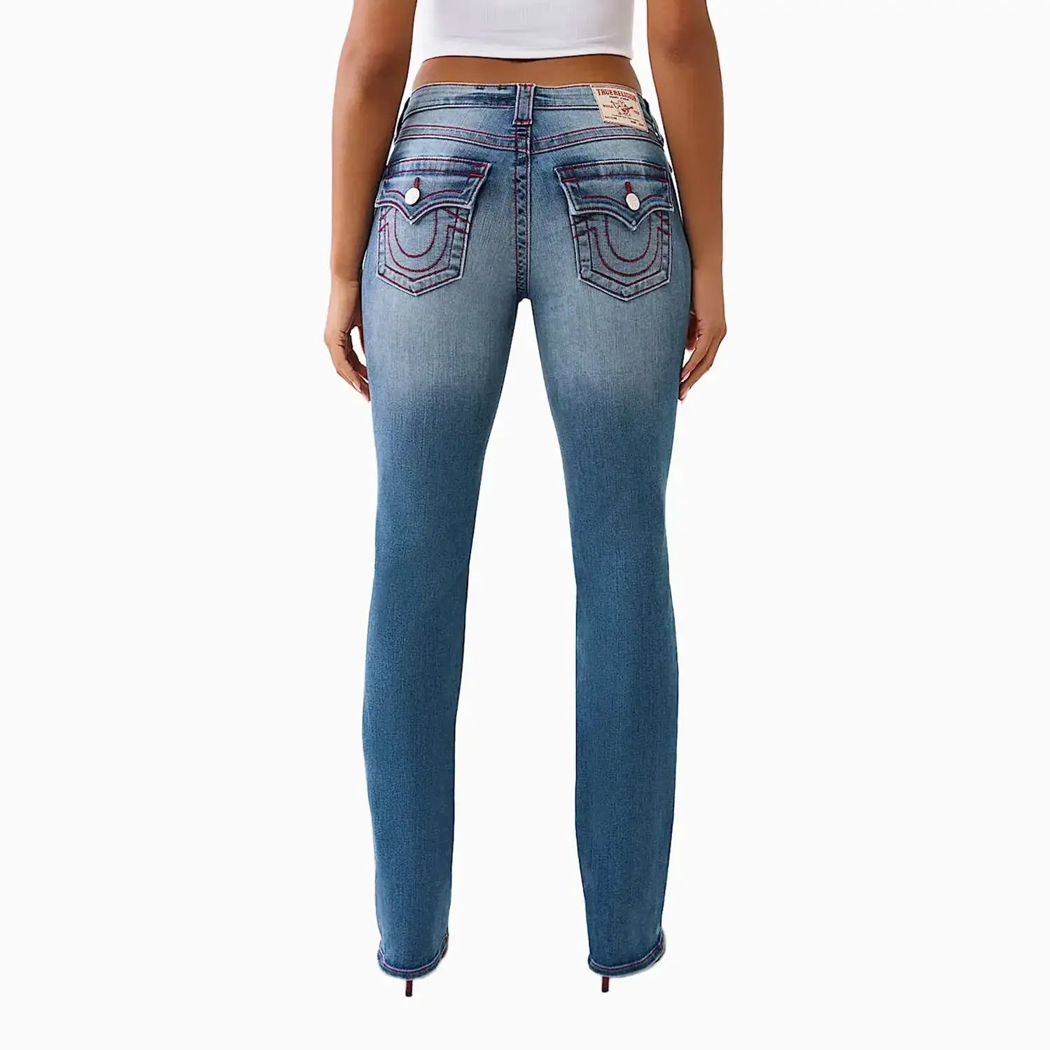 Women's Billie Mid Rise Flap Straight Jean Pant