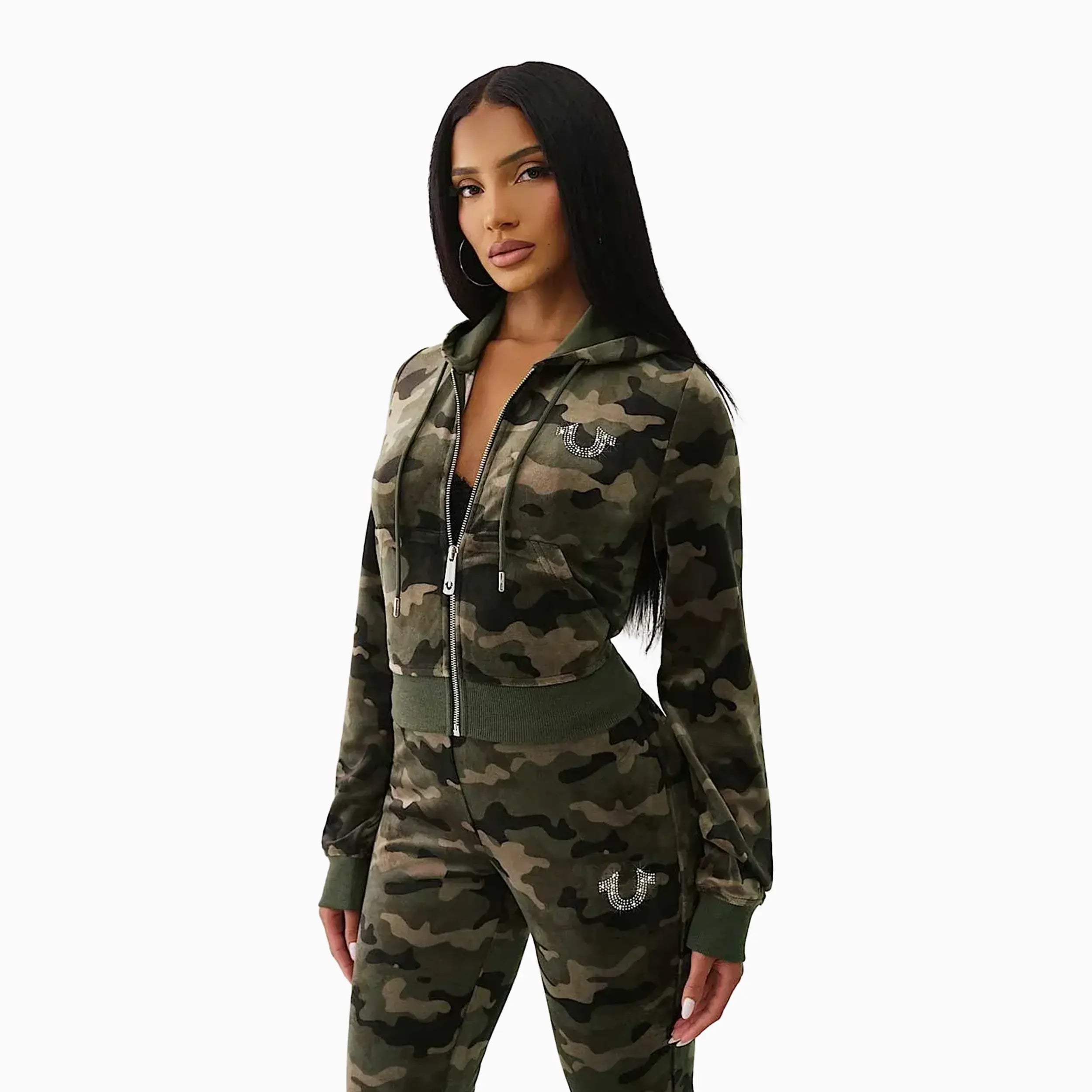 Women's Camo Velour Shrunken Outfit