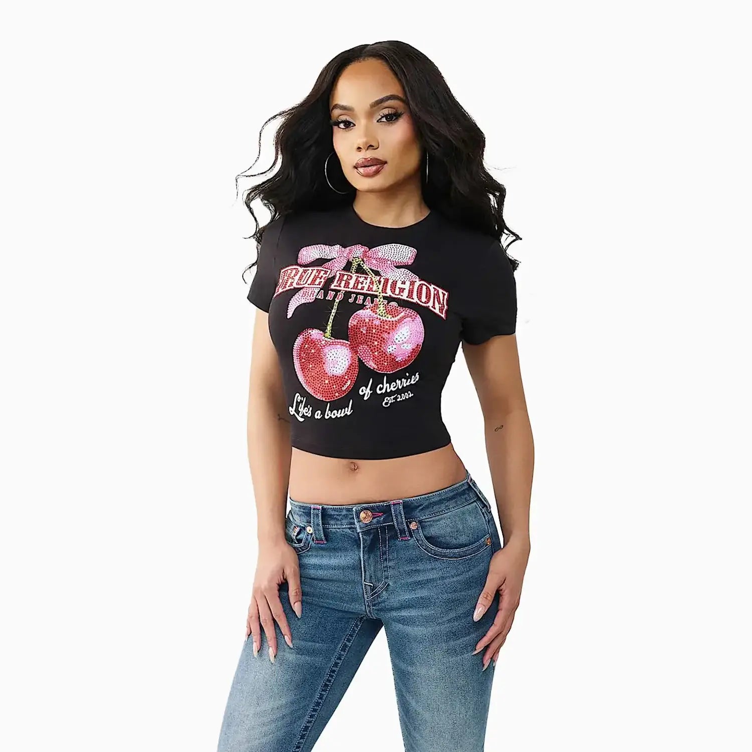 Women's Cherry Short Sleeve Baby T-Shirt