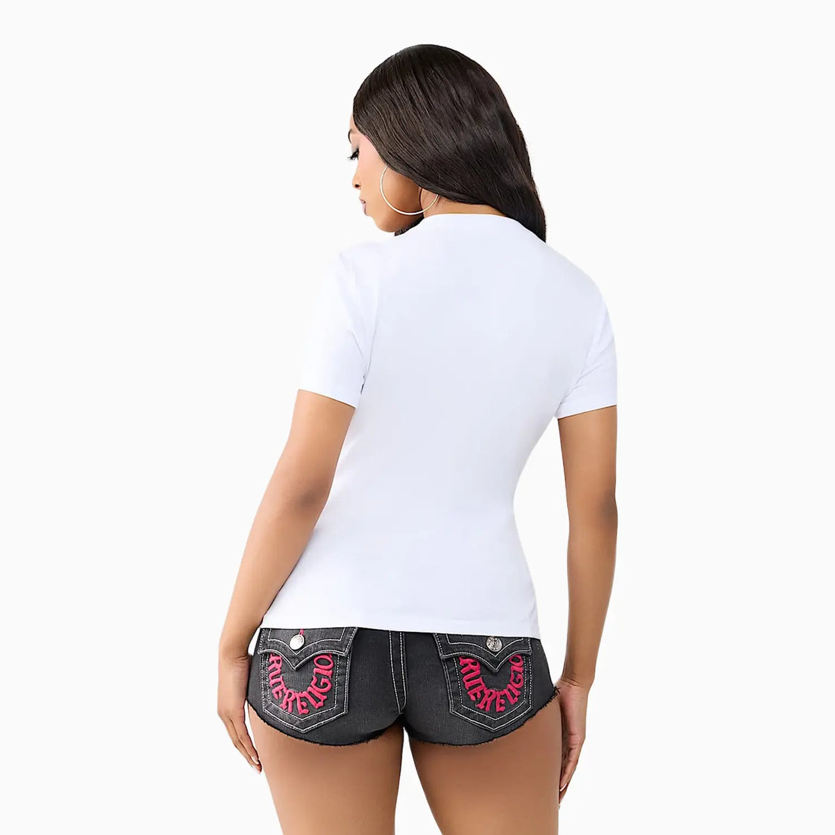 Women's Crystal Horseshoe Crew Neck T-Shirt True Religion - Tops and Bottoms USA