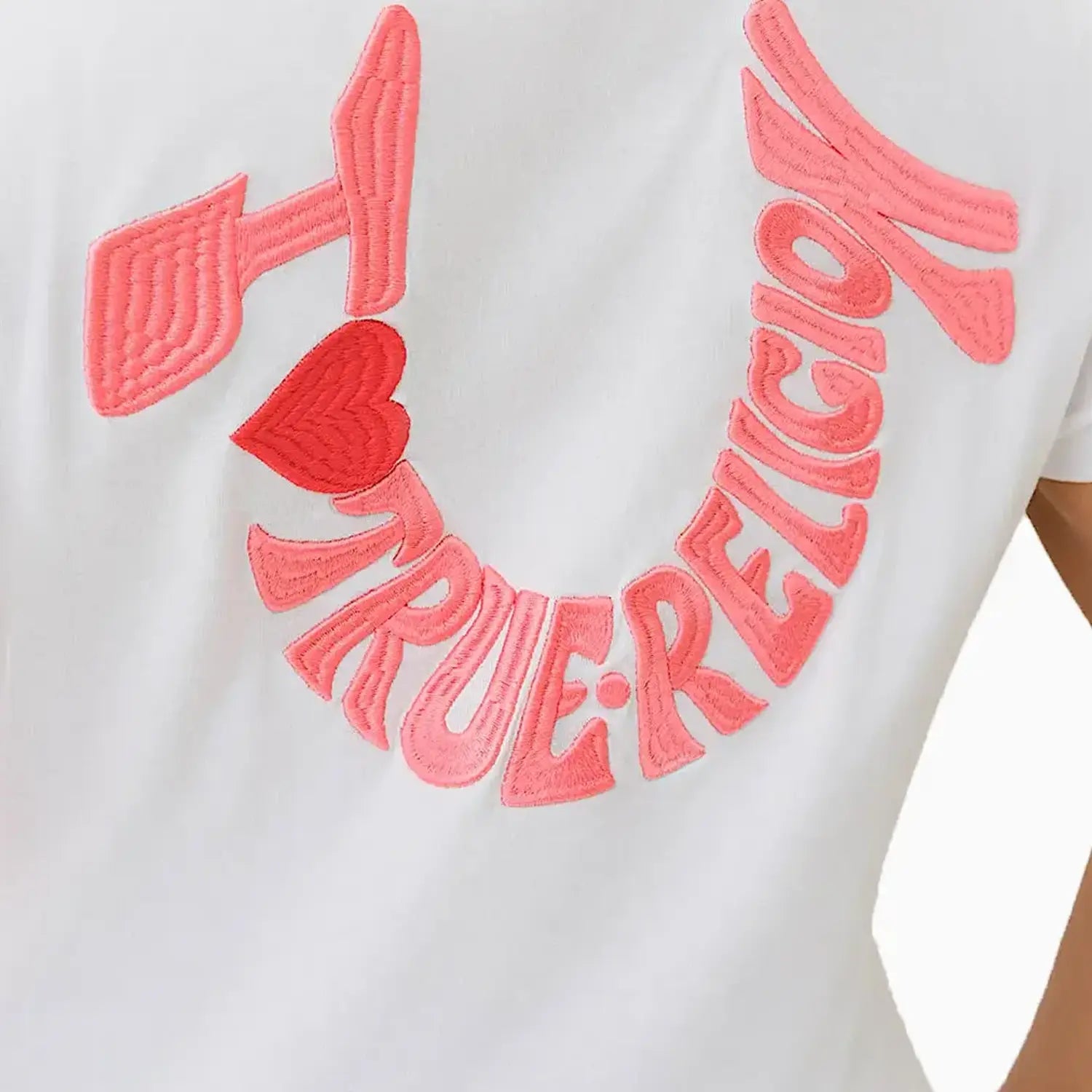 Women's I Love True Religion Embroidered Short Sleeve T-Shirt True Religion - Tops and Bottoms USA