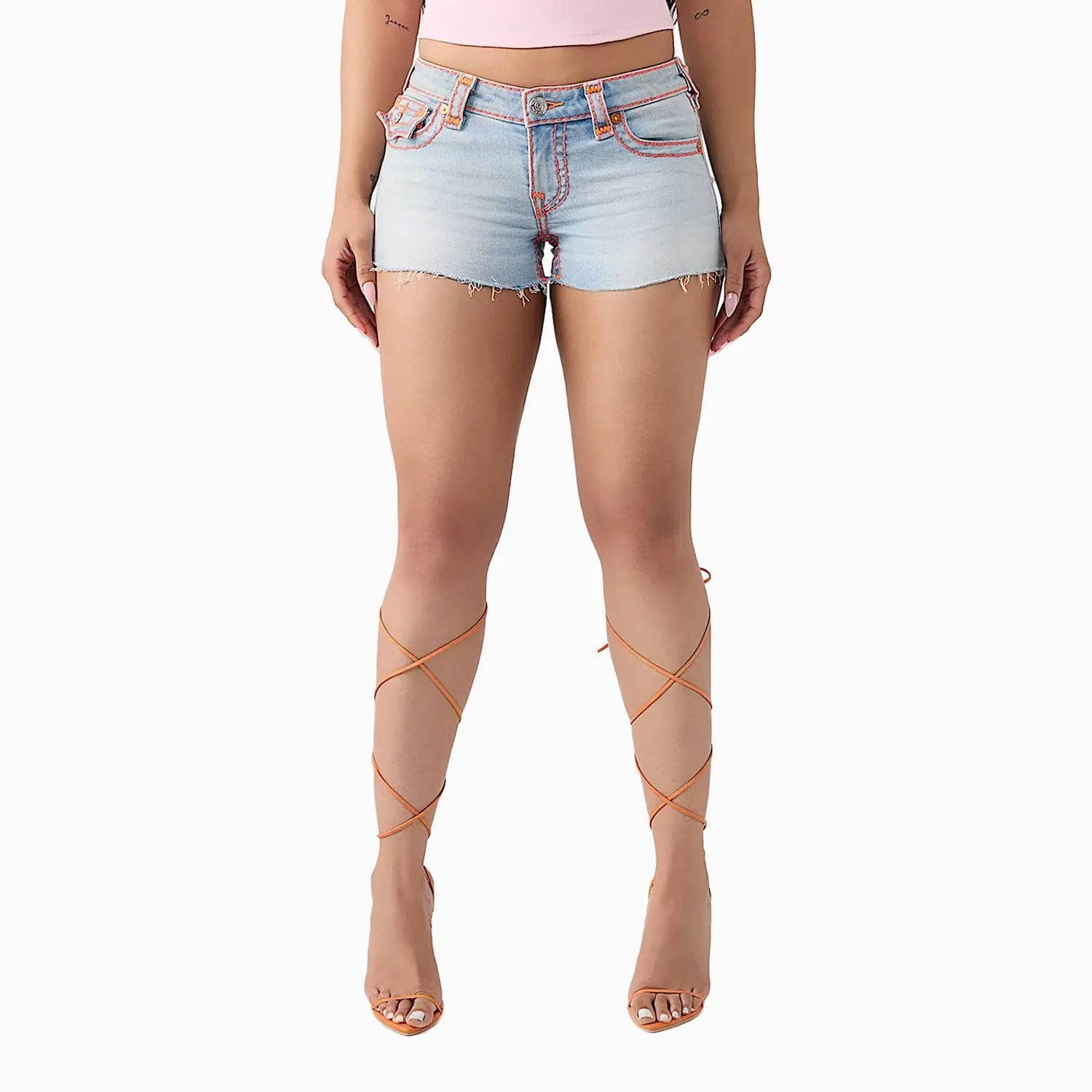 True Religion Women's Joey Lr Cut Off Sup T Flap Shorts