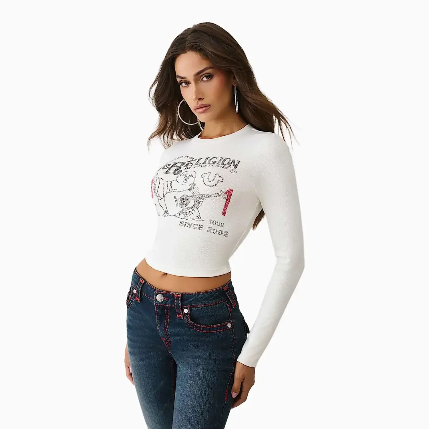 Women's Printed Buddha Long Sleeve Baby T-Shirt