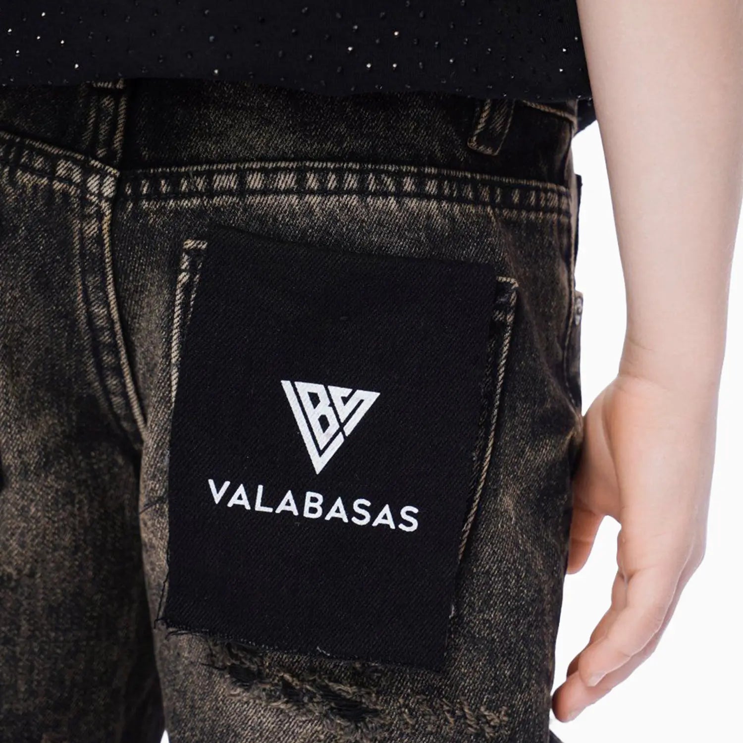 Kid's Clipped Denim Shorts Valabasas - Tops and Bottoms USA