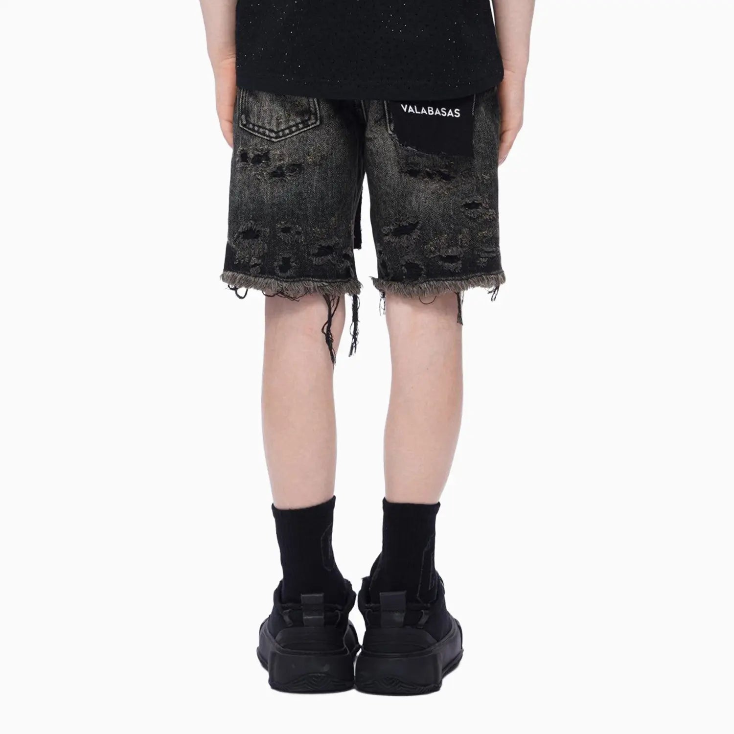 Kid's Clipped Denim Shorts Valabasas - Tops and Bottoms USA