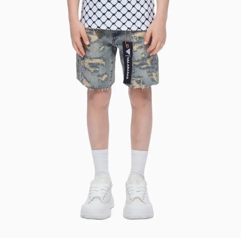 Kid's Incise Denim Shorts Valabasas - Tops and Bottoms USA