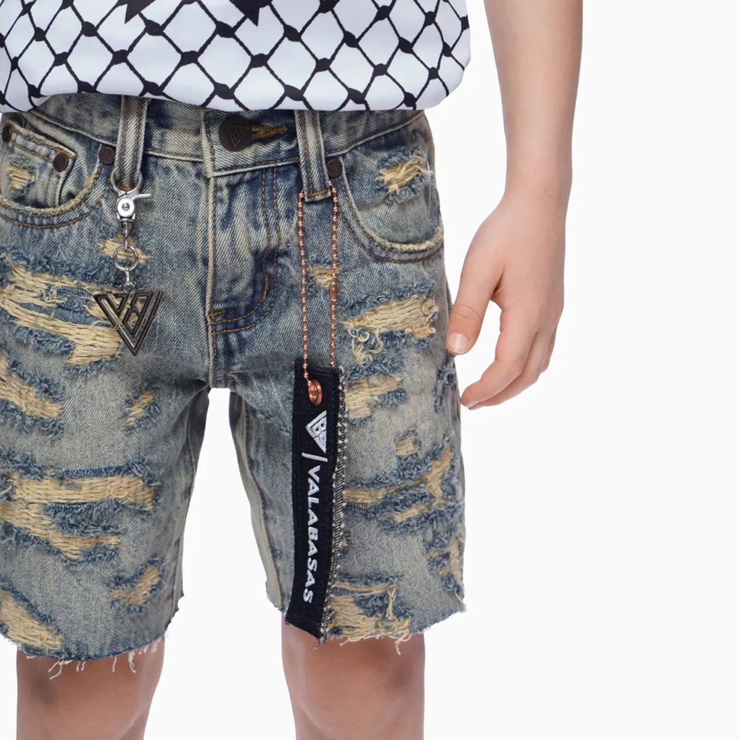 Kid's Incise Denim Shorts Valabasas - Tops and Bottoms USA