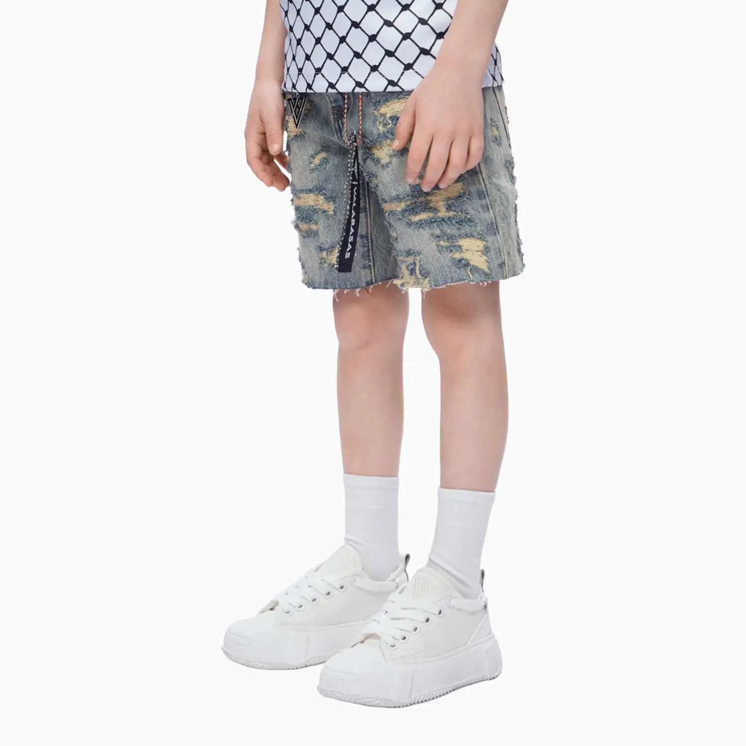 Kid's Incise Denim Shorts Valabasas - Tops and Bottoms USA