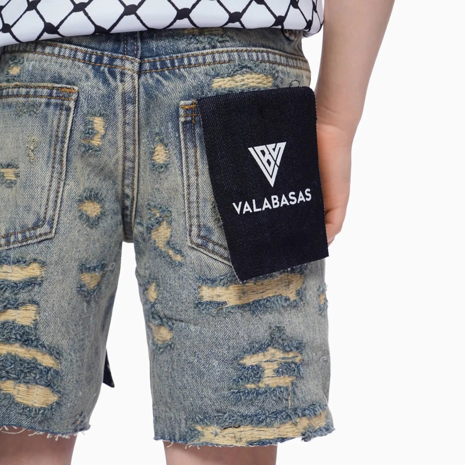 Kid's Incise Denim Shorts Valabasas - Tops and Bottoms USA
