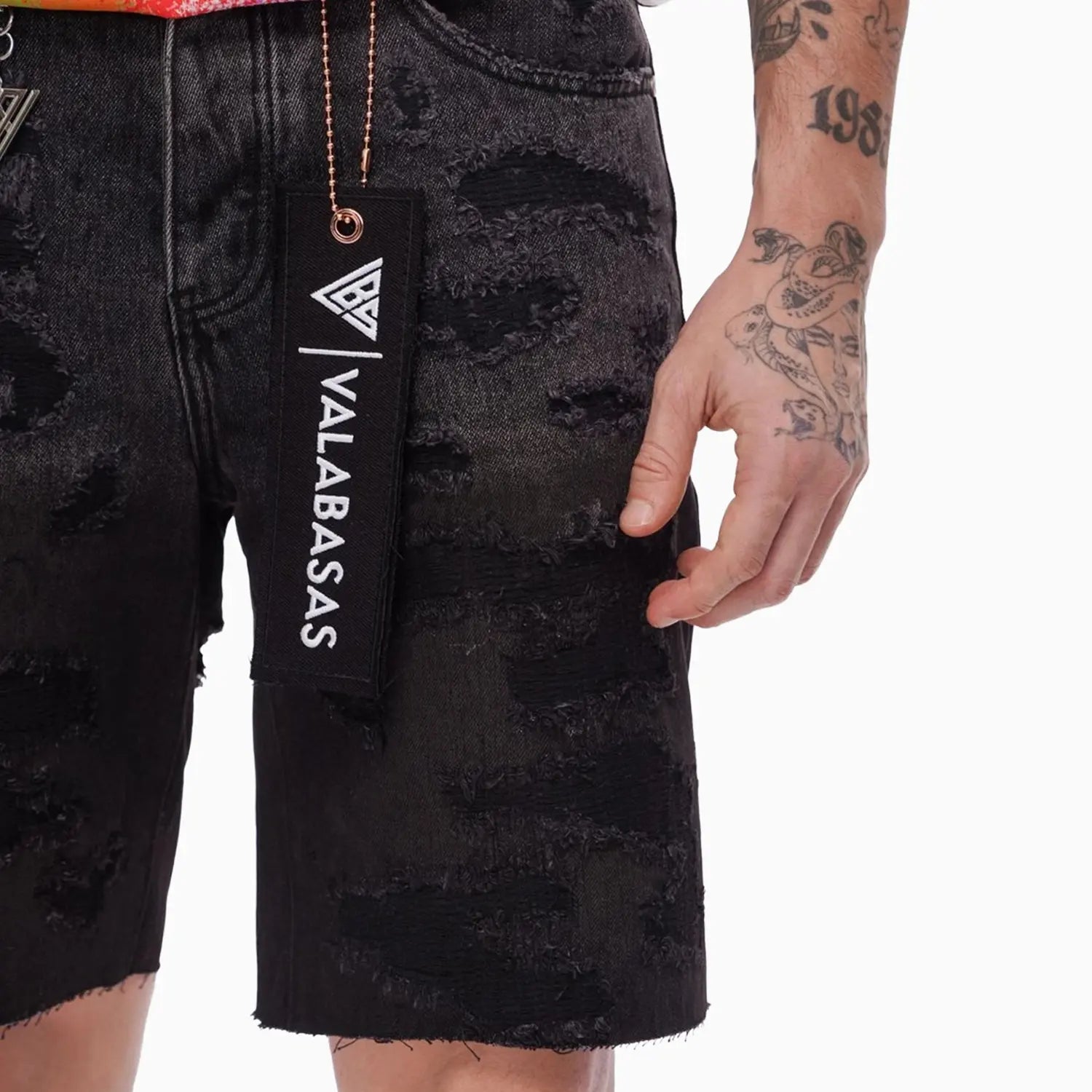 Men's Incise Denim Shorts