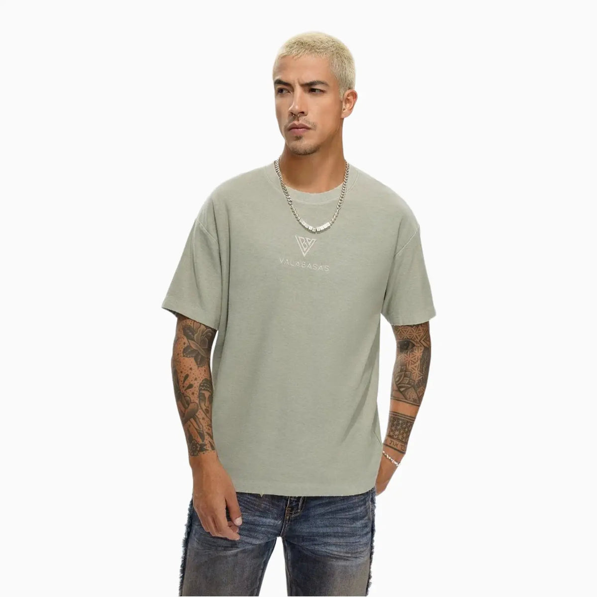 Men's Vlogo Washed T-Shirt Valabasas - Tops and Bottoms USA
