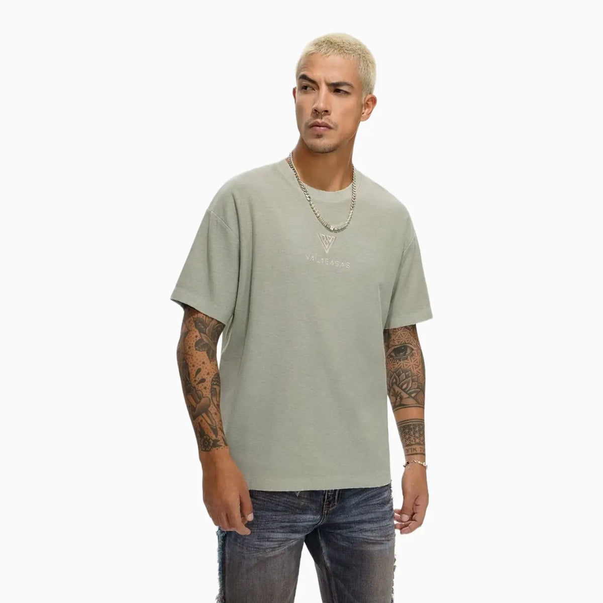 Men's Vlogo Washed T-Shirt Valabasas - Tops and Bottoms USA