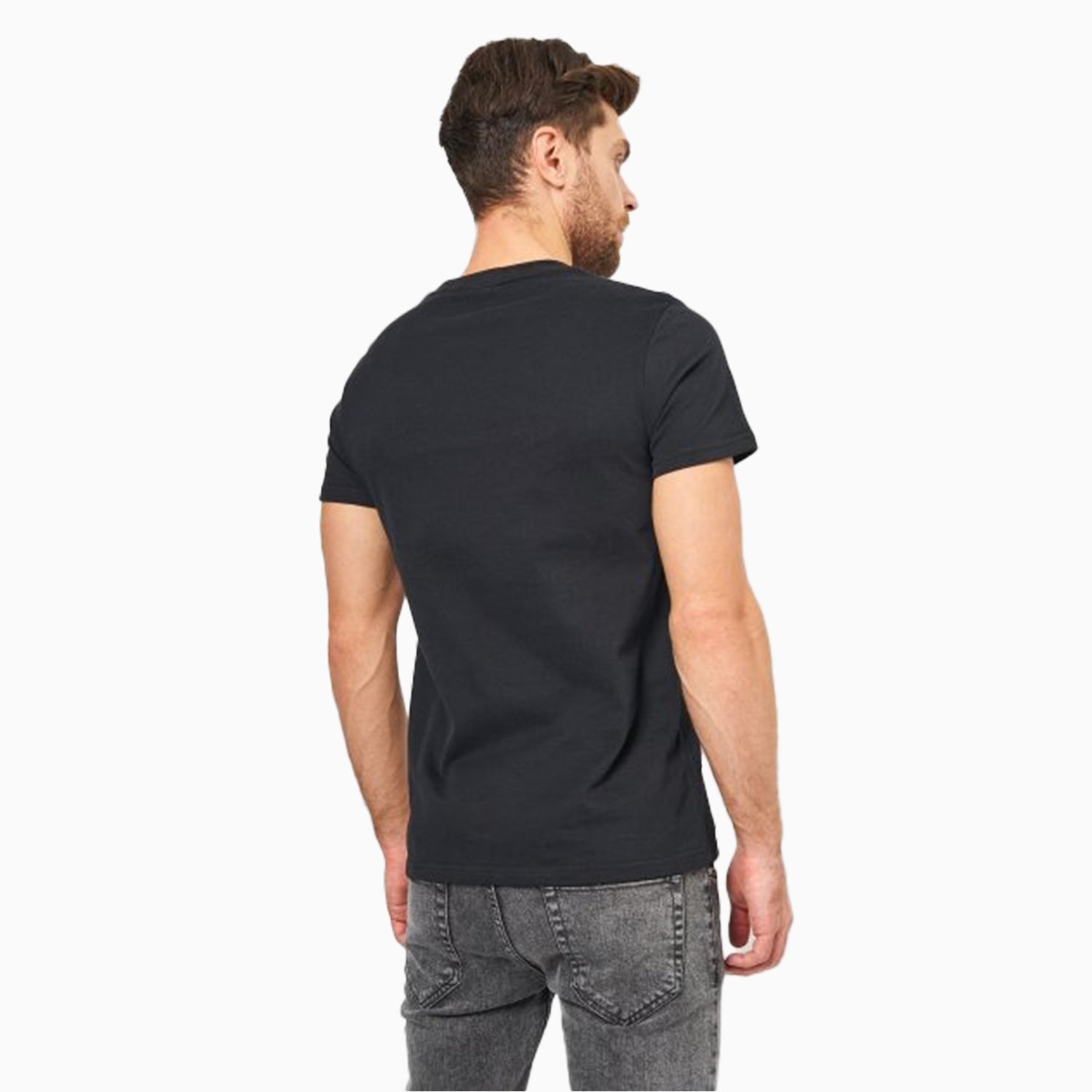Superdry Men's Crew Neck Short Sleeve T Shirt - Color: Black, Optic White - Tops and Bottoms USA -