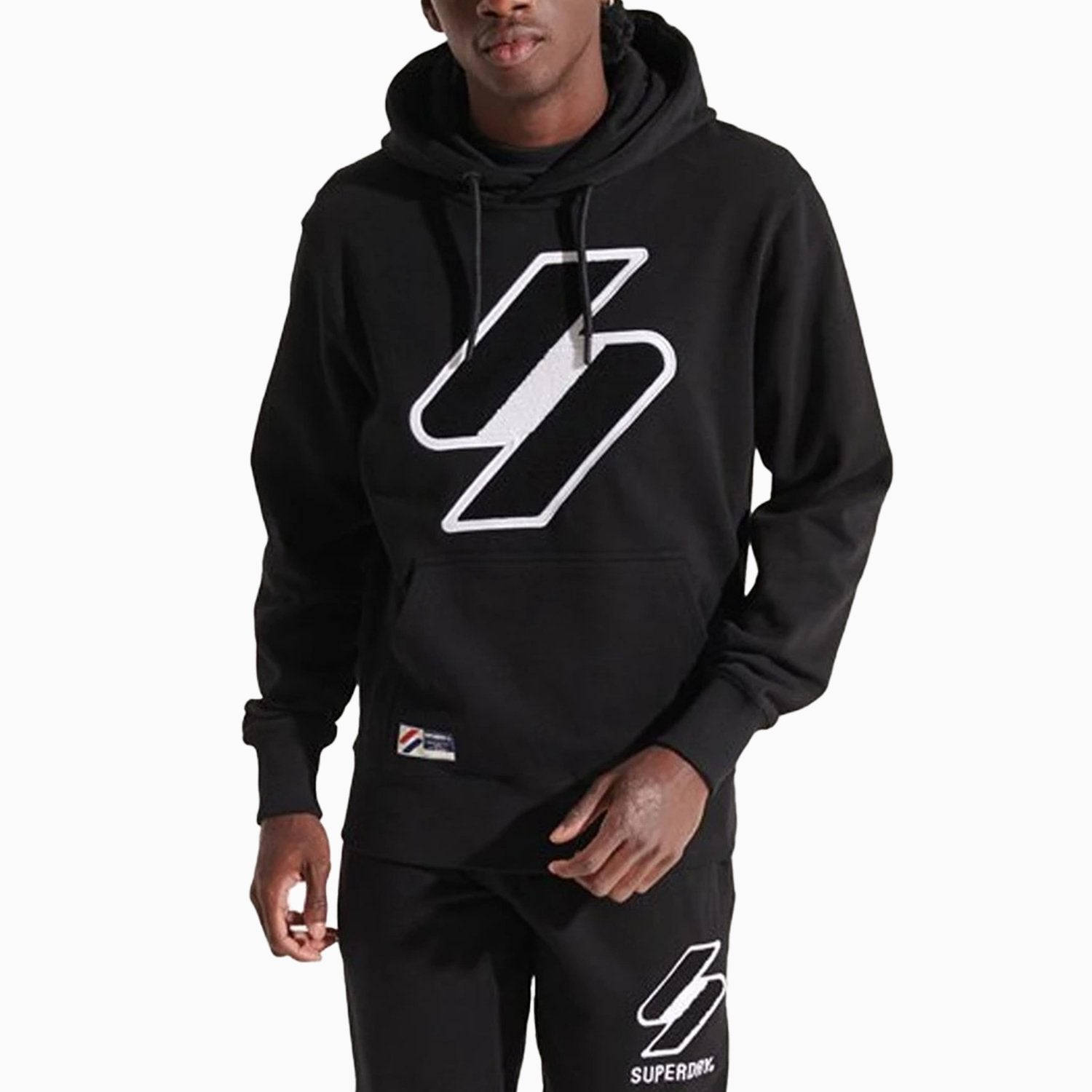 Superdry Men's Superdry Code Logo Hoodie - Color: Black - Tops and Bottoms USA -