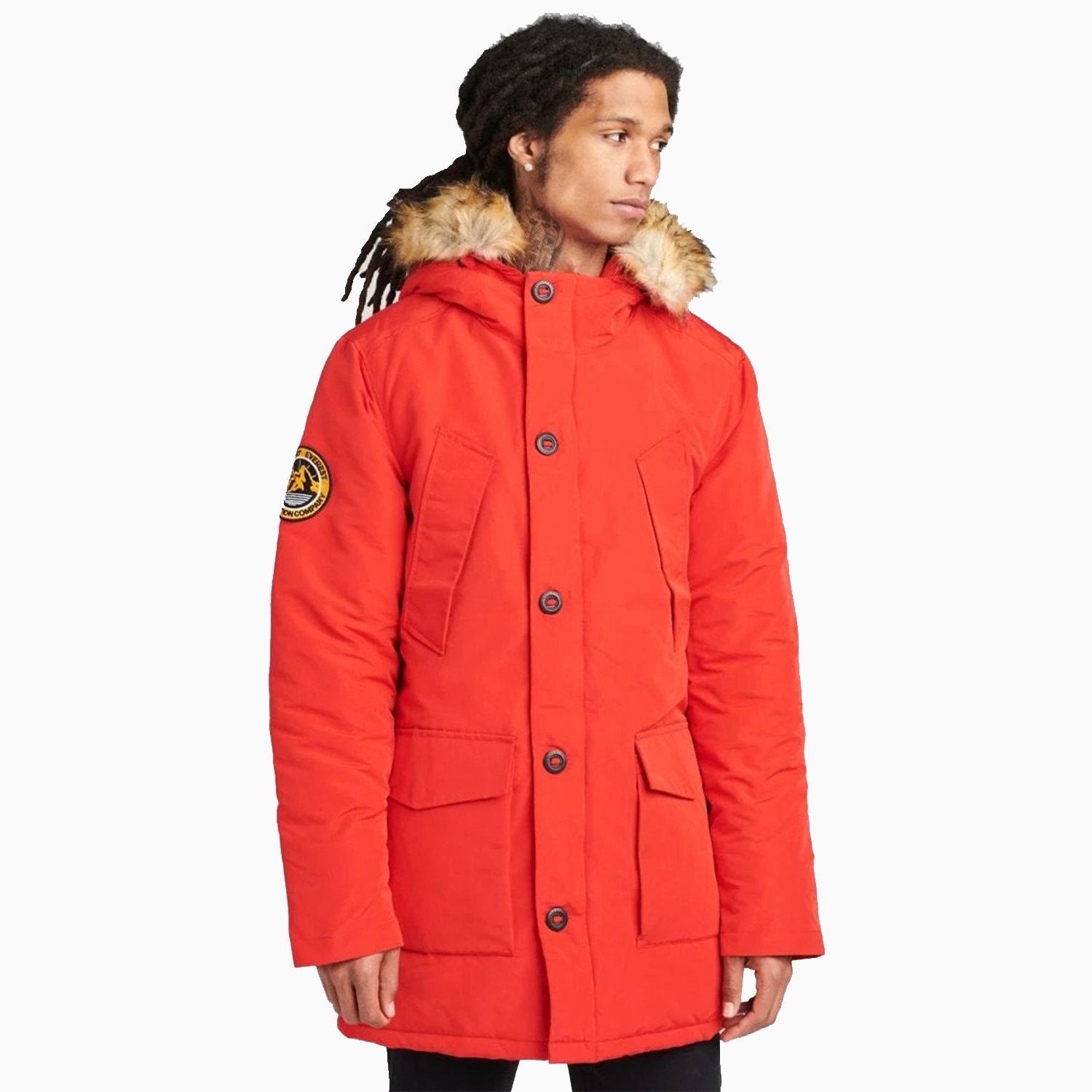 SUPERDRY | Men's Everest Parka Jacket - Color: High Risk Red - Tops and Bottoms USA -