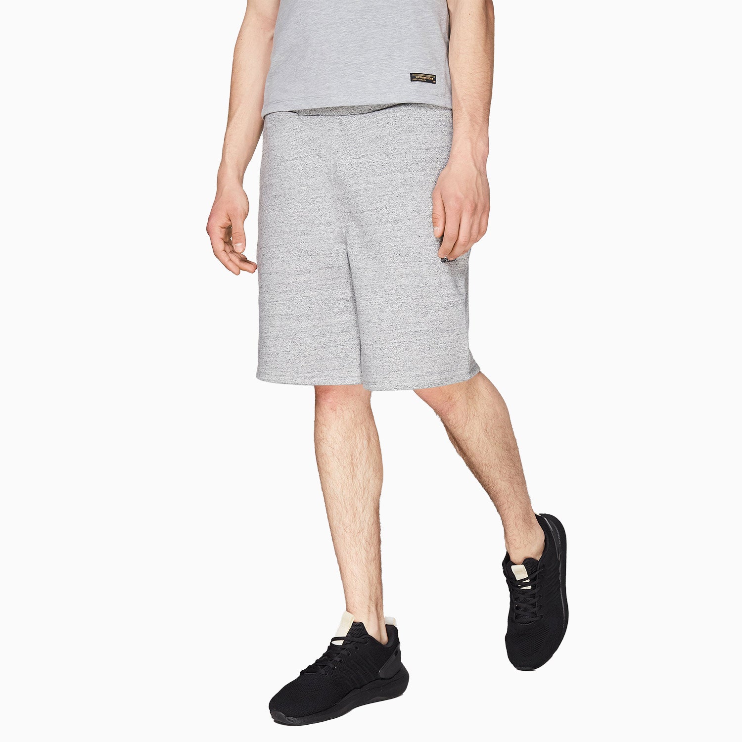Superdry Us | Men's Sport Style Essential Short - Color: Grey Slub Grindle - Tops and Bottoms USA -