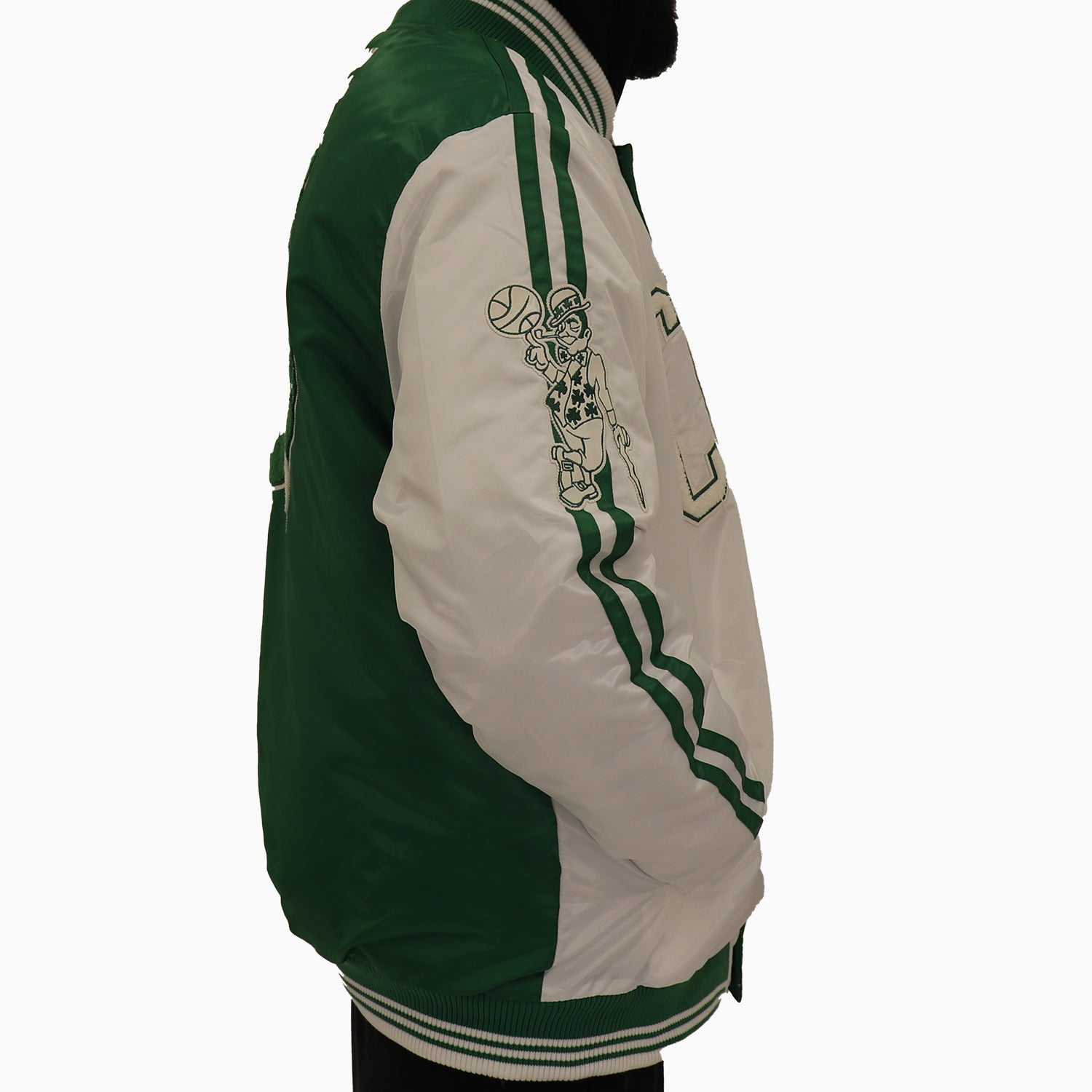 Starter Men's Boston Celtics NBA Varsity Satin Jacket - Color: Green - Tops and Bottoms USA -