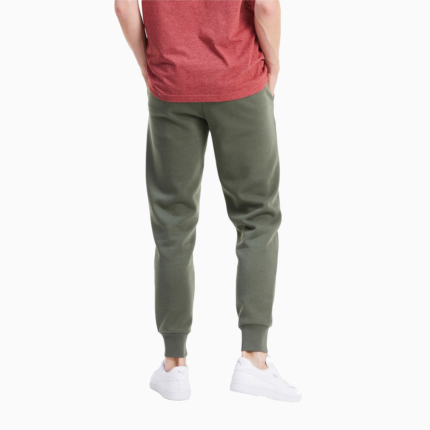Puma Men's Essentials Logo Sweatpants - Color: Thyme - Tops and Bottoms USA -