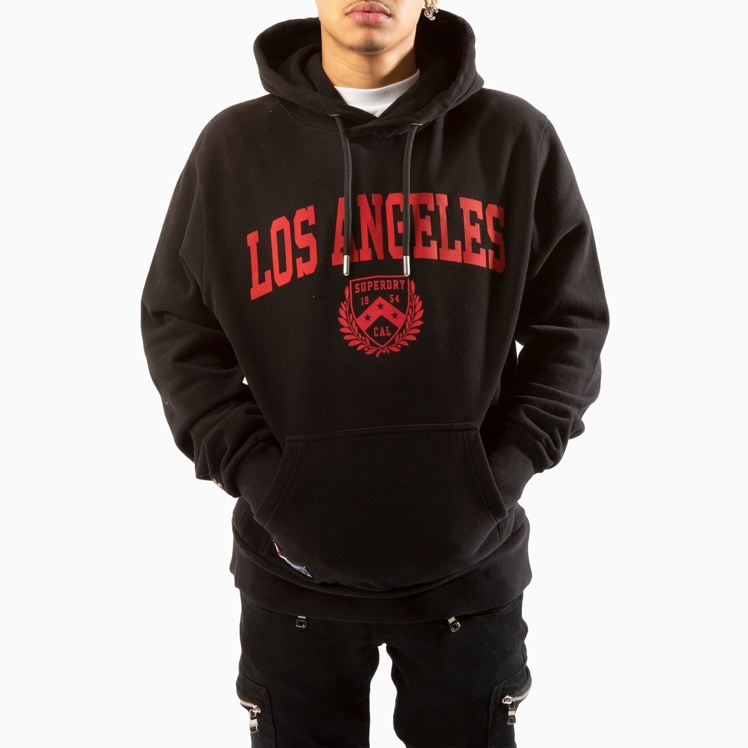 Superdry Men's City College Hoodie - Color: Black - Tops and Bottoms USA -