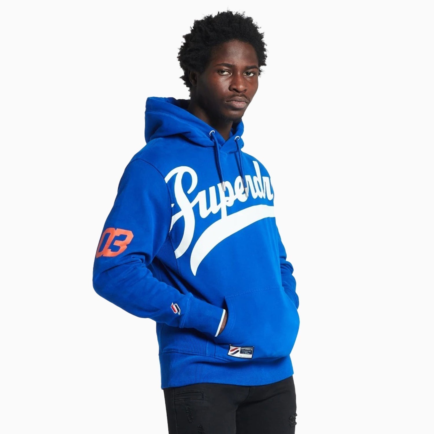 Superdry Men's Superdry Strikeout Hoodie - Color: Royal Blue - Tops and Bottoms USA -