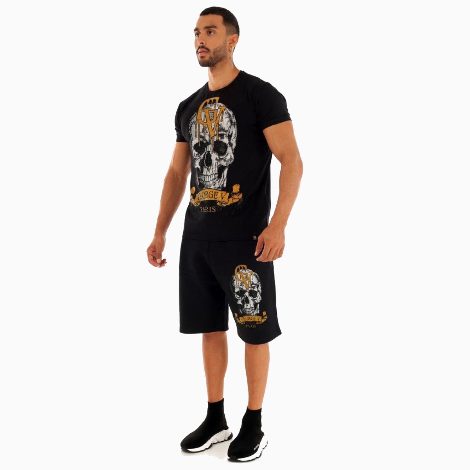 george-v-mens-logo-skull-outfit-gv2224-black-gv2249-black