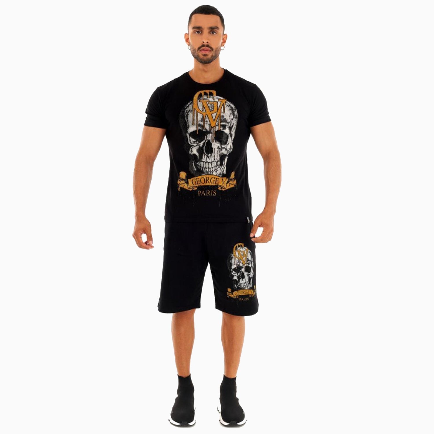 george-v-mens-logo-skull-outfit-gv2224-black-gv2249-black