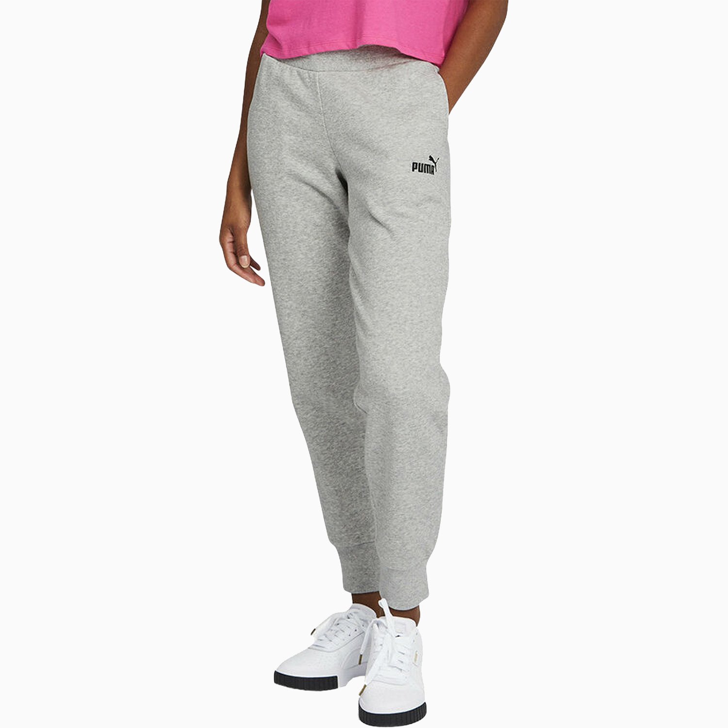Puma Womens Essentials Sweatpants - Color: Grey - Tops and Bottoms USA -