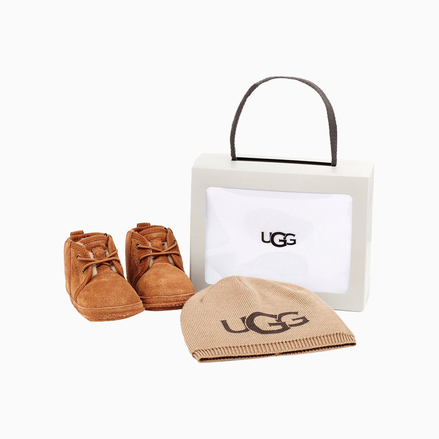 UGG Kid's Baby Neumel Boot And Beanie Infants - Color: Chestnut - Tops and Bottoms USA -