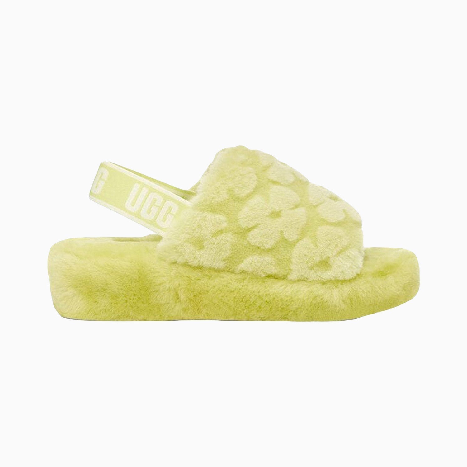 UGG Women's Fluff Yeah Slide Poppy - Color: Green - Tops and Bottoms USA -