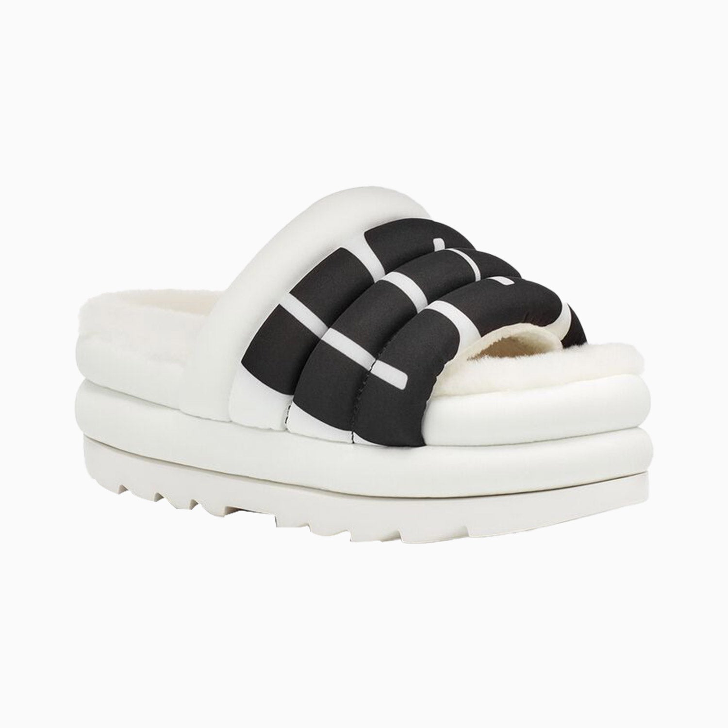 UGG Women's Maxi Slide - Color: Black, White, Pink Scallop - Tops and Bottoms USA -
